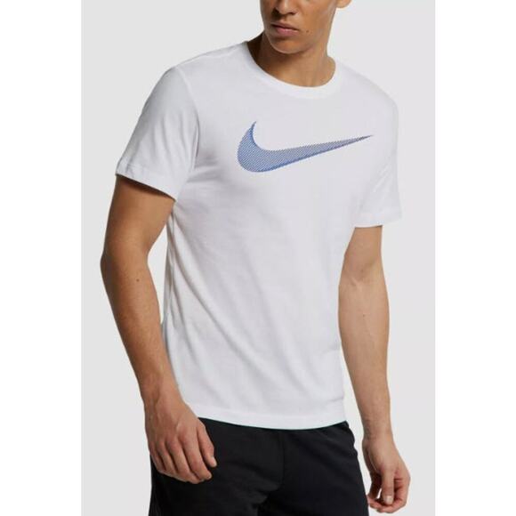 Nike Men's Dri-Fit Short Sleeve Logo Training T-Shirt White Size Large - Picture 1 of 7